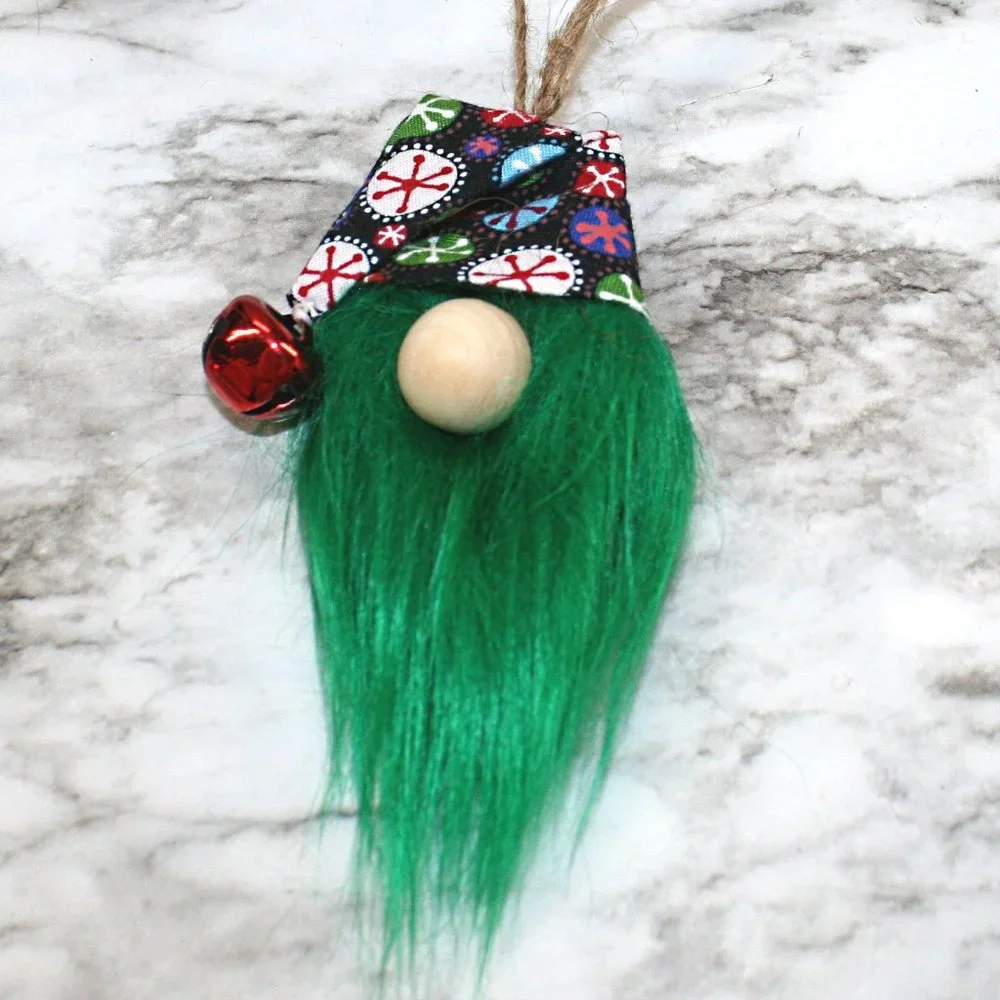 HAND CRAFTED Gnome Christmas Ornaments Set of 3 - Candy Snowflakes